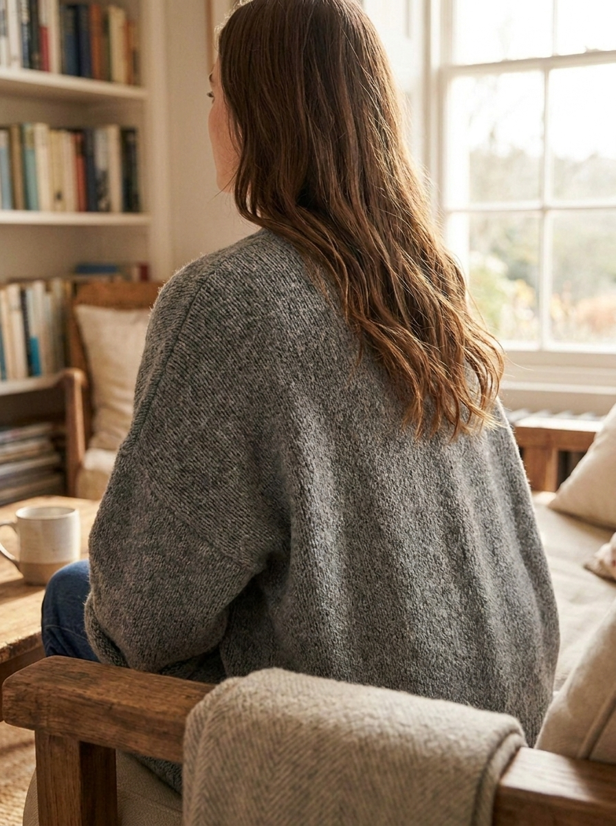 Batwing cardigan back view