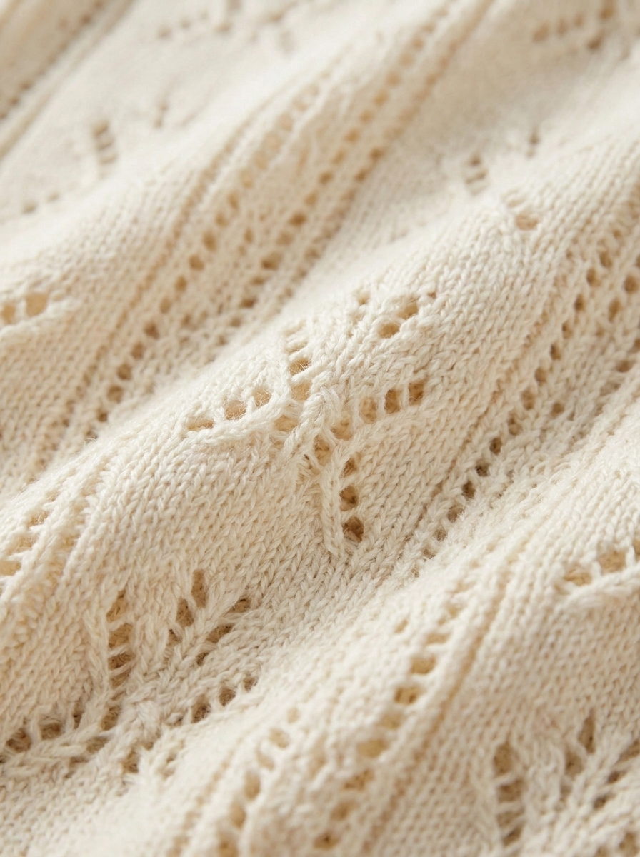 Floral openwork hollow knit texture detail