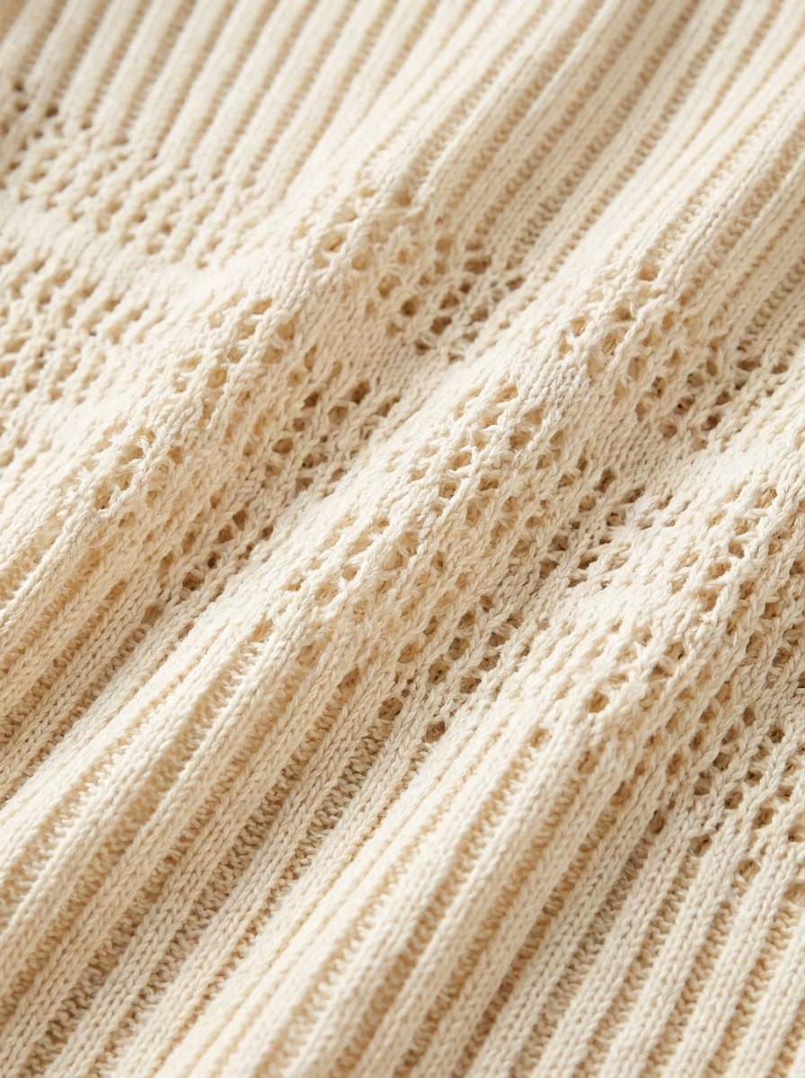 Openwork ribbed knit texture detail