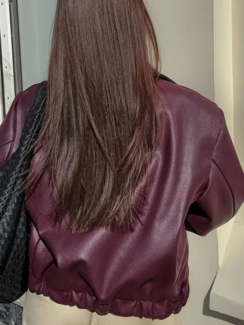 ROMY — Women's Coated Bomber Jacket with Point Collar