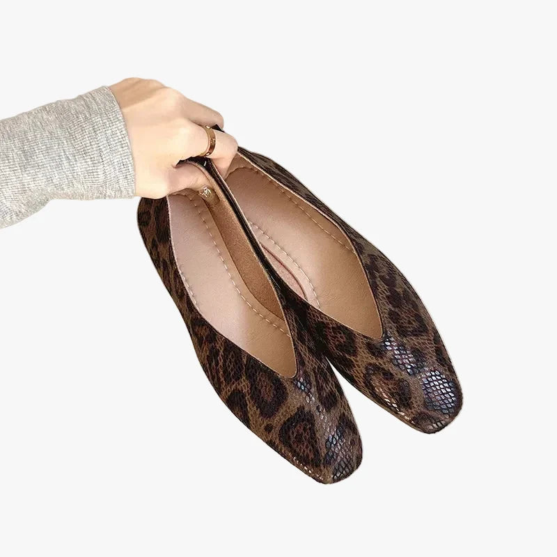 JOSIE — Women's Animal Print Square Toe Loafers