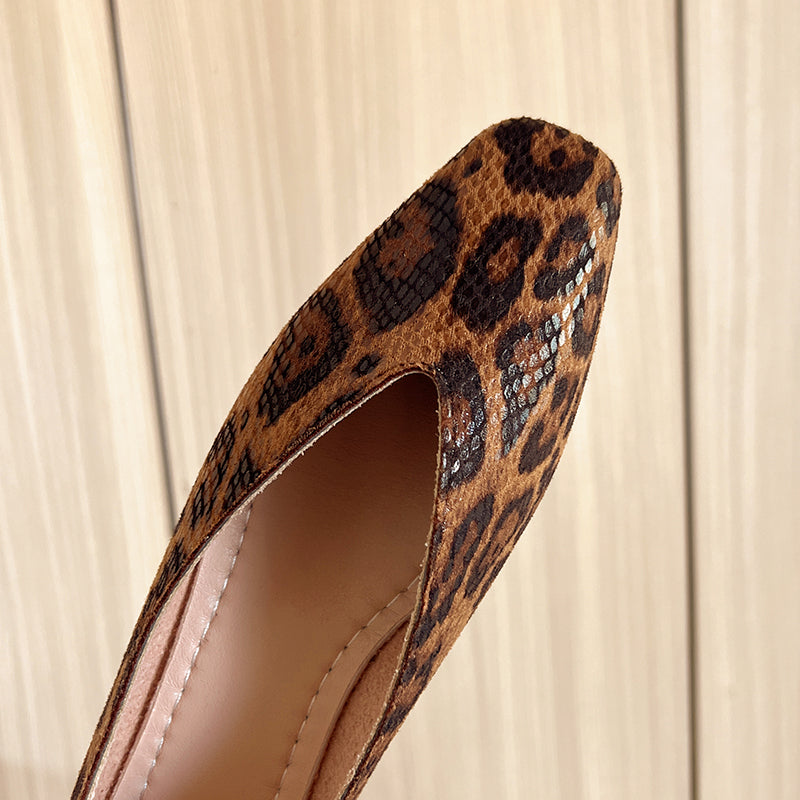 JOSIE — Women's Animal Print Square Toe Loafers
