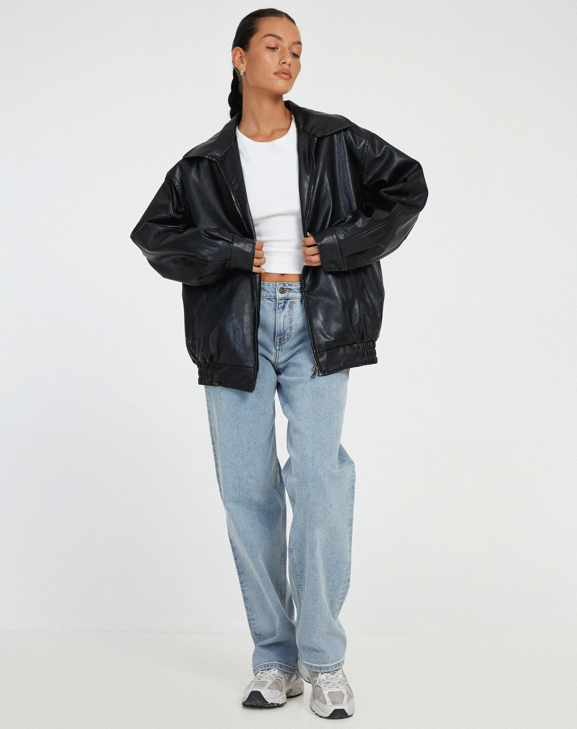 JUNO — Women's Zip-Front Bomber Jacket with Spread Collar