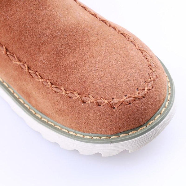 ODETTE — Women's Faux Fur Collar Wedge Ankle Boots
