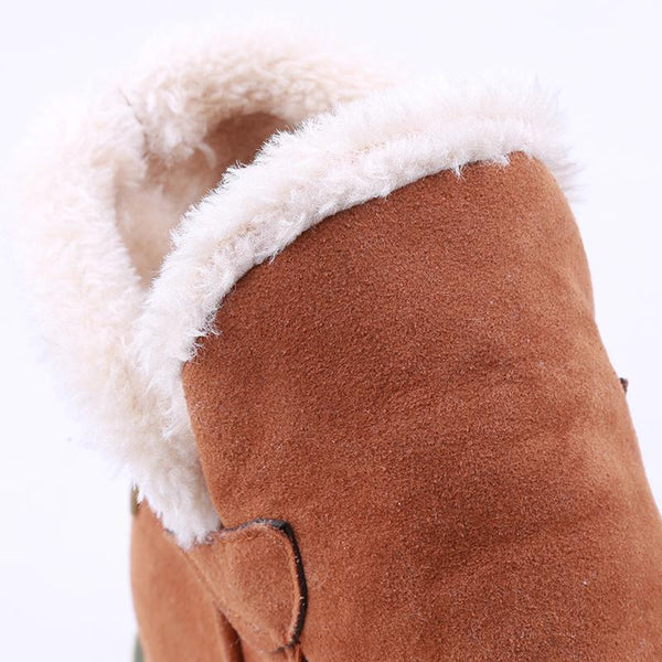 ODETTE — Women's Faux Fur Collar Wedge Ankle Boots