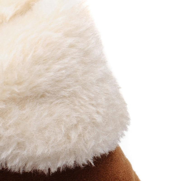 ODETTE — Women's Faux Fur Collar Wedge Ankle Boots