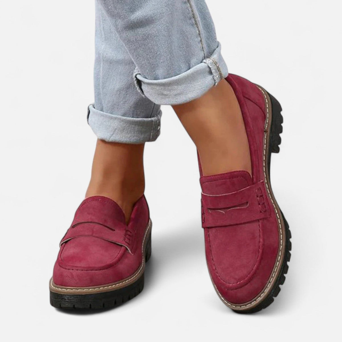 HARLOW — Women's Moc Toe Lug Sole Loafers