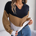 MARGOT — Women's Chevron Ribbed V-Neck Sweater