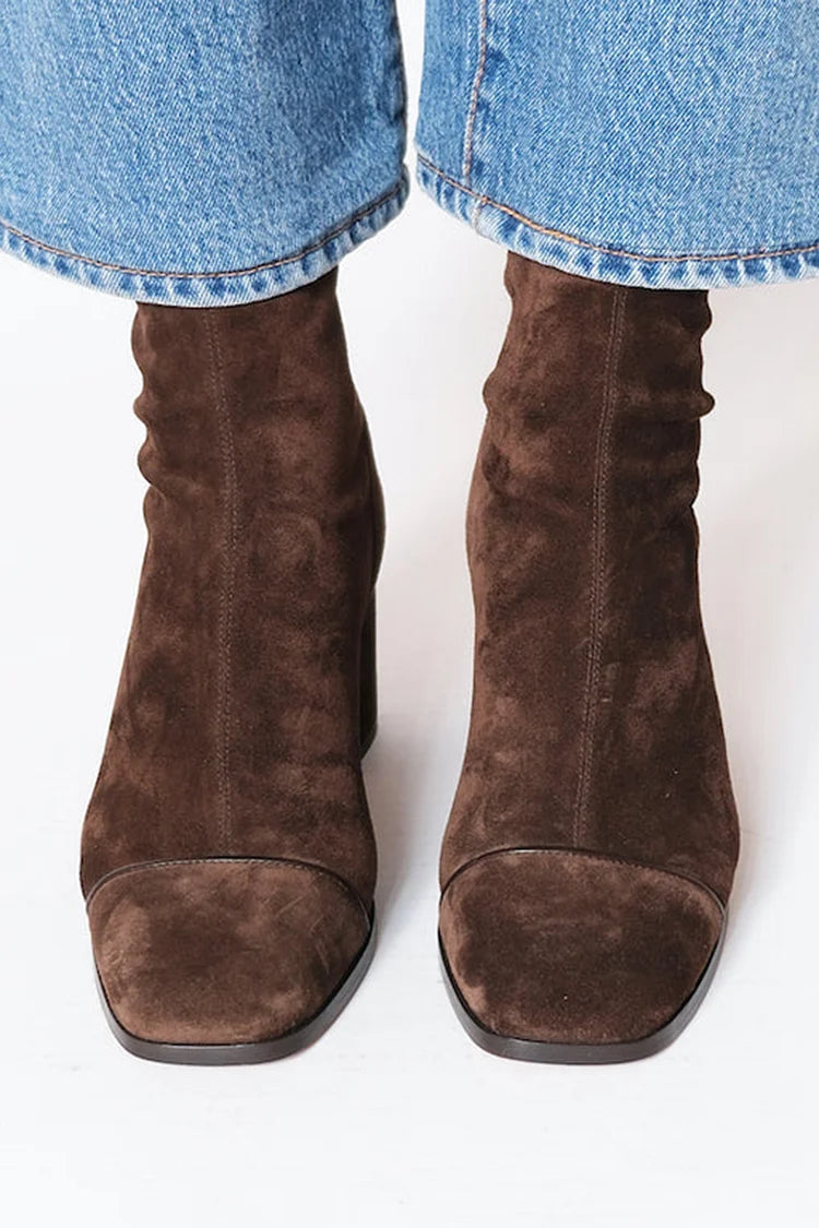 SIENNA — Women's Square Toe Block Heel Ankle Boots