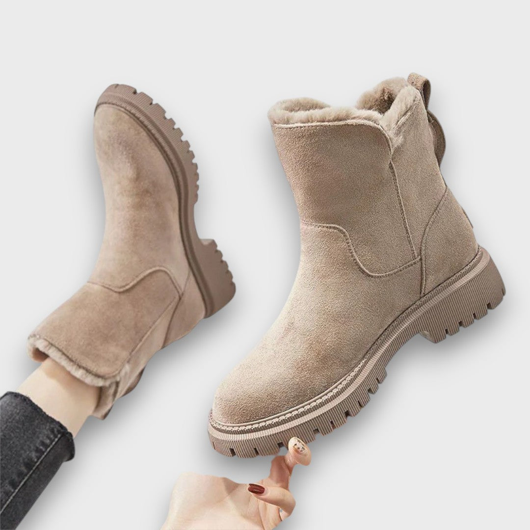 TESSA — Women's Suede-Look Lug Sole Ankle Boots