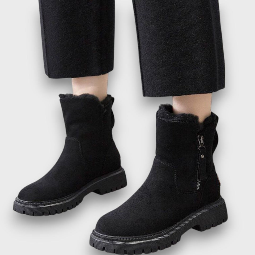 TESSA — Women's Suede-Look Lug Sole Ankle Boots