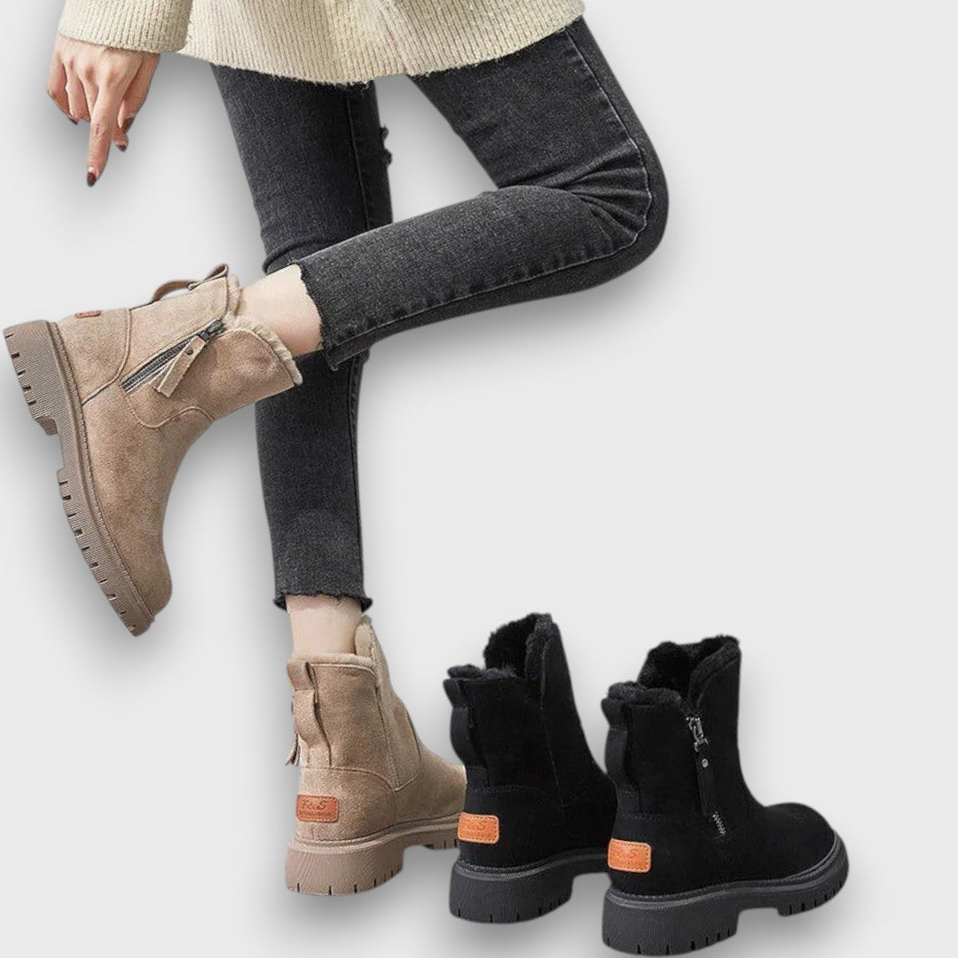 TESSA — Women's Suede-Look Lug Sole Ankle Boots